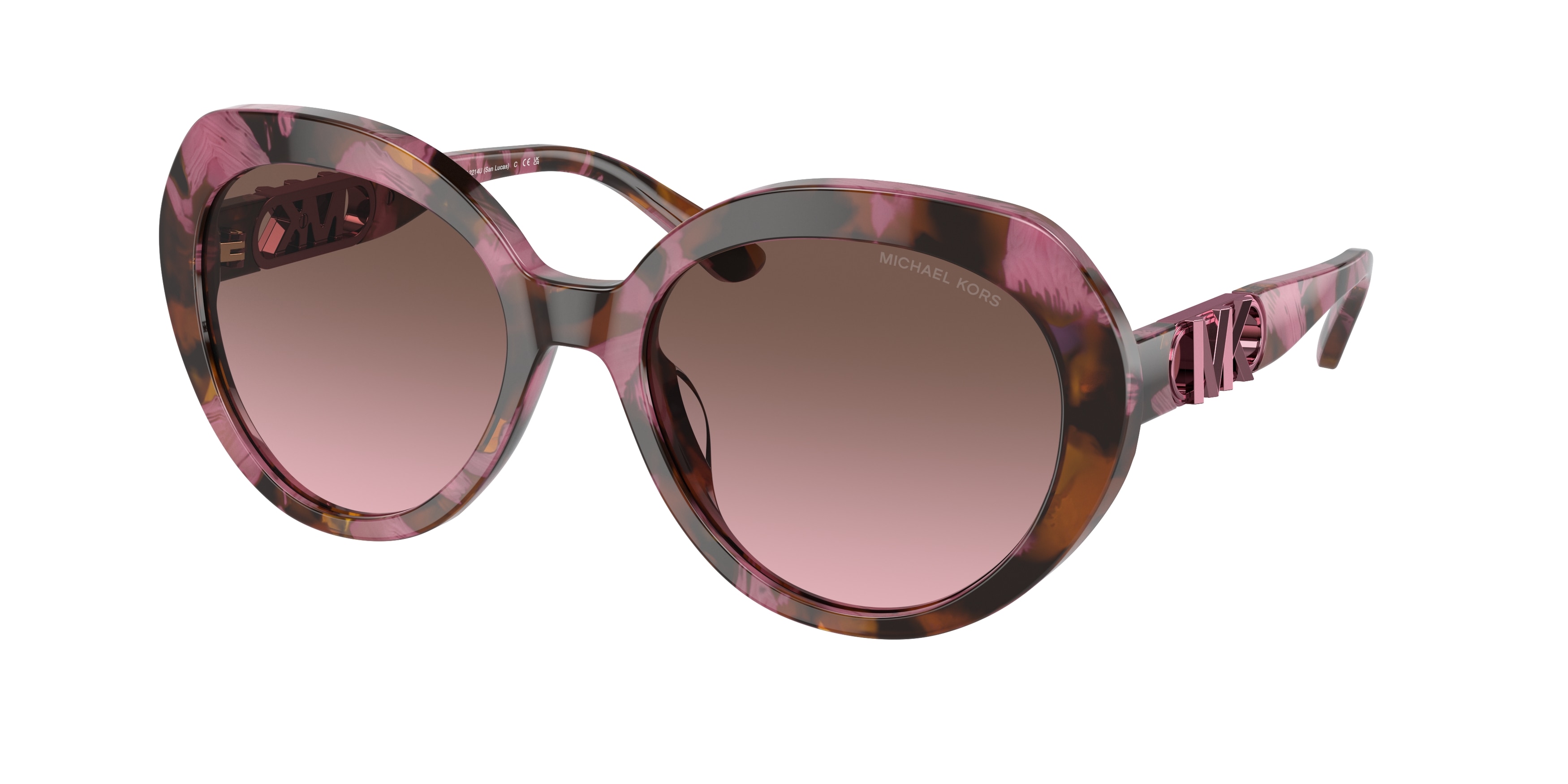 Michael Kors Damen MK2214U San Lucas 39989T Sonnenbrillen Acetat SchildkröTe Violett Rund Normal Schattiert-image